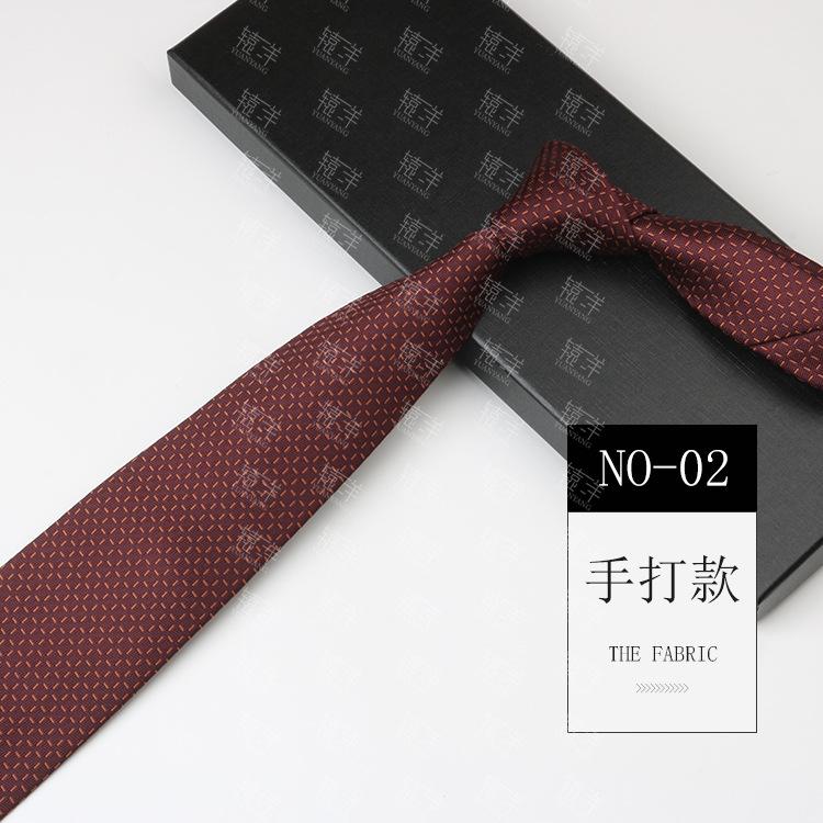Tie Wedding Groom Business Men Retro Pattern Dress Burgundy Hand Style 8Cm Hand Tie