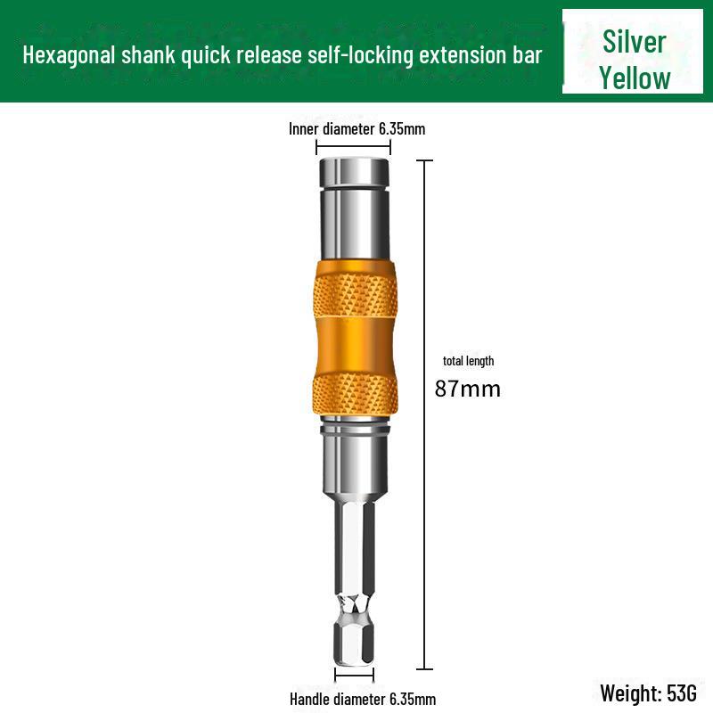 Magnetic Hexagonal Screwdriver Bit Extension Rod with Self-Locking Connecting Sleeve for Electric Drills - Air Screwdriver Conversion Head
