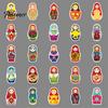 Adhesive Decorative Decals 50Pcs Russian Matryoshka Doll Stickers, Cartoon Nesting Theme Decal, Packs Sticker for Water Bottles Phone Scrapbook Guitar