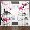 2pcs Chinese Mountain Lnk Painting Print Curtain,  Digital Printing Curtains for Living Room Bedroom Kitchen Study, Home Decor