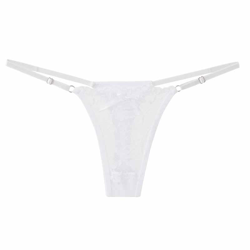 ALLTOOALL Sexy Lace Underwear For Women Low Rise Adjustable Thongs Transparent G-String Female Breathable Underpants Lingerie