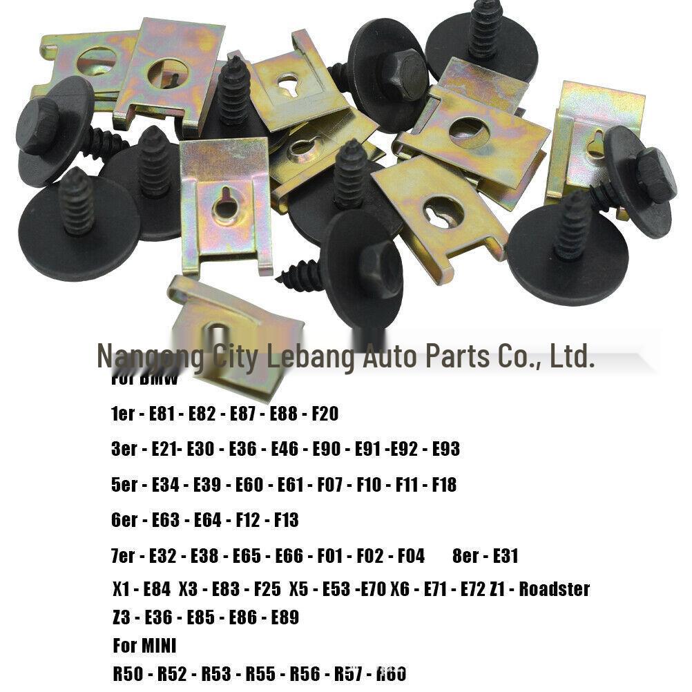 40PCS Metal Screws, Nuts, Washers, U-Clips for BMW E46/E92/E90/F10 Chassis/Engine