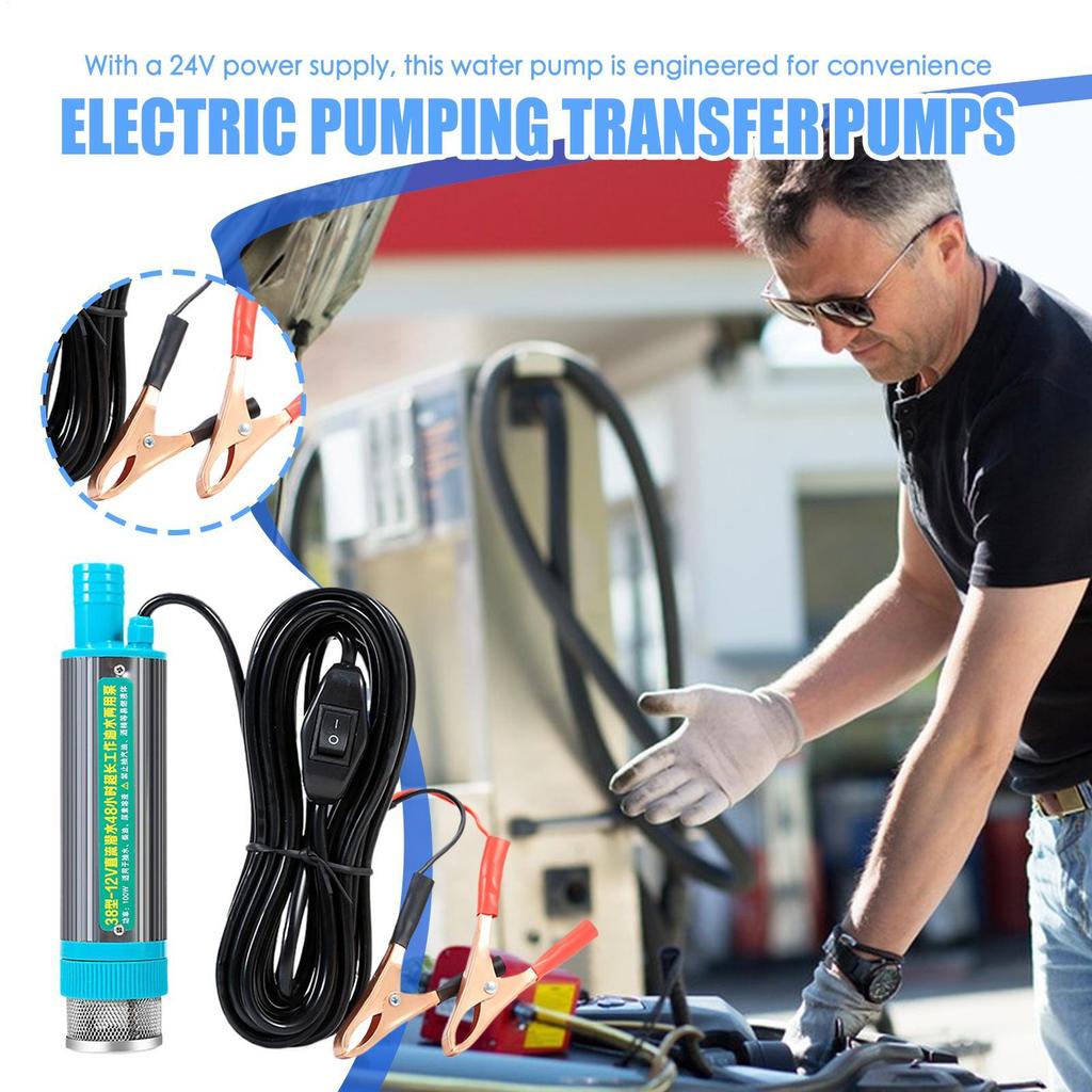 Submersible Water Pump Electric Oil Pump 2 Alligator Clips Portable Refueling Tool For Marine Car Boat Truck Agricultural