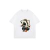 Oversized T-Shirt Black Poker Cards and Dice Flame Print Casual Streetwear Fashion Women's Top