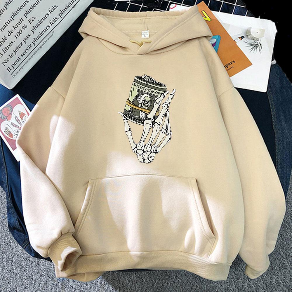 Money Roll 100 Hundred Dollar Hoodies Long Sleeve Male Sweatshirts High Street Streetwear Women Casual Mens