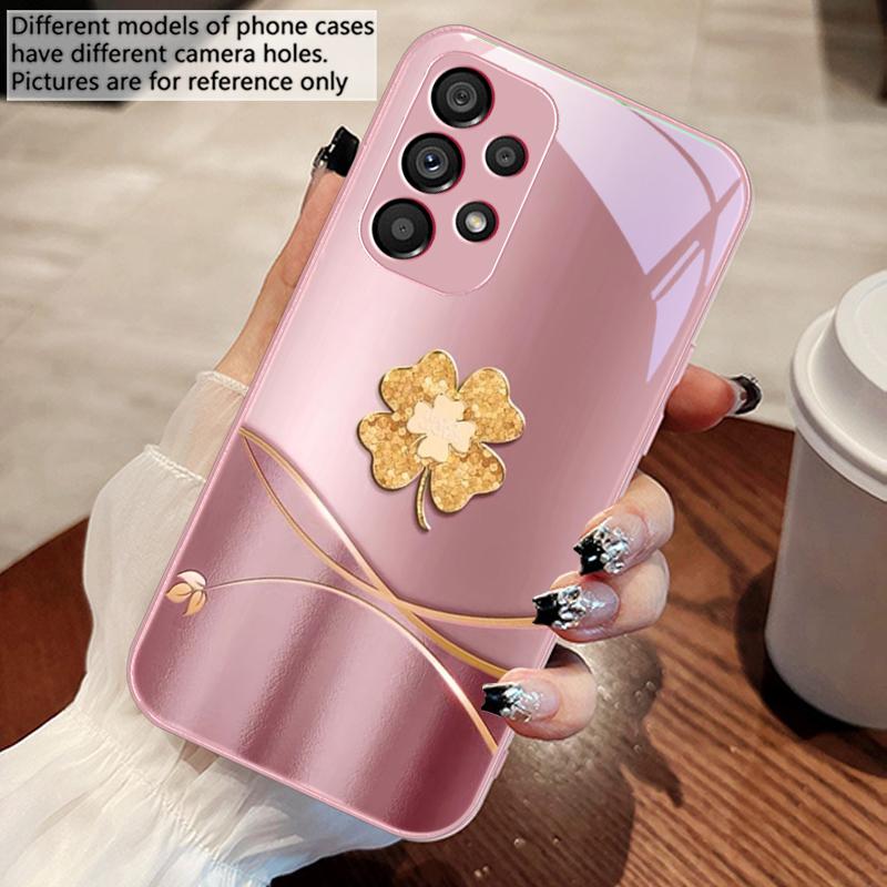 

Rose Purple Gold Petals For Samsung Galaxy S10 4G S20 11E 30 S21 22 S24 Fe Pro S23 S25 Ultra 5G S9 Tempered Glass Phone Case For Samsung S24 FE