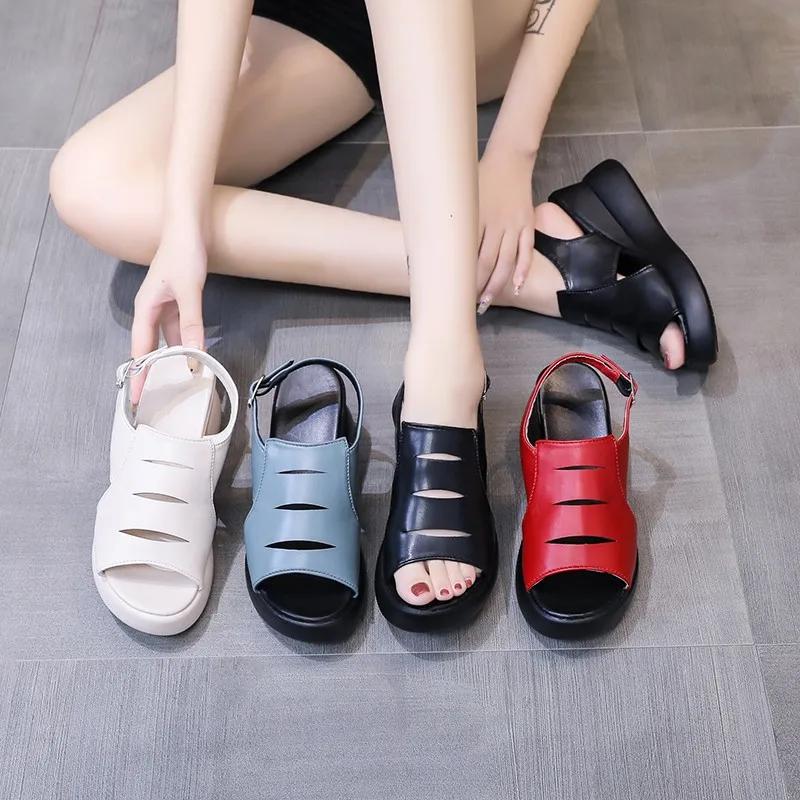 Summer Wedge Platform Sandals 2025 Fashion Retro Romen Beach Shoes Ladies Casual Peep Toe Soft Comfortable Sandalias De Mujer