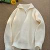 Autumn Winter Fashion Long Sleeve Stand Up Collar with Half Zipper Sweaters Men's Clothing Casual All-match Knitting Tops