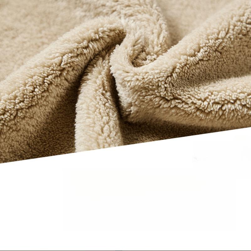 Middle-aged and Elderly Men's Thickened Fleece Winter Warm Vest for Dad, Large Size Lamb Wool Vest