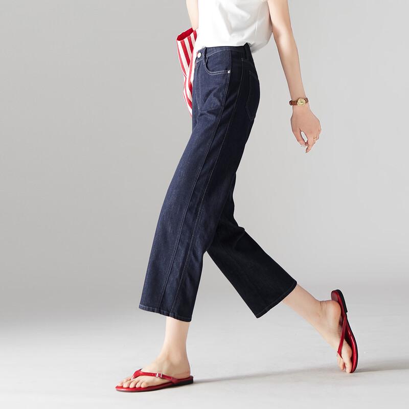 SOFSIL Women's High-Waist Straight-Leg Cropped Jeans