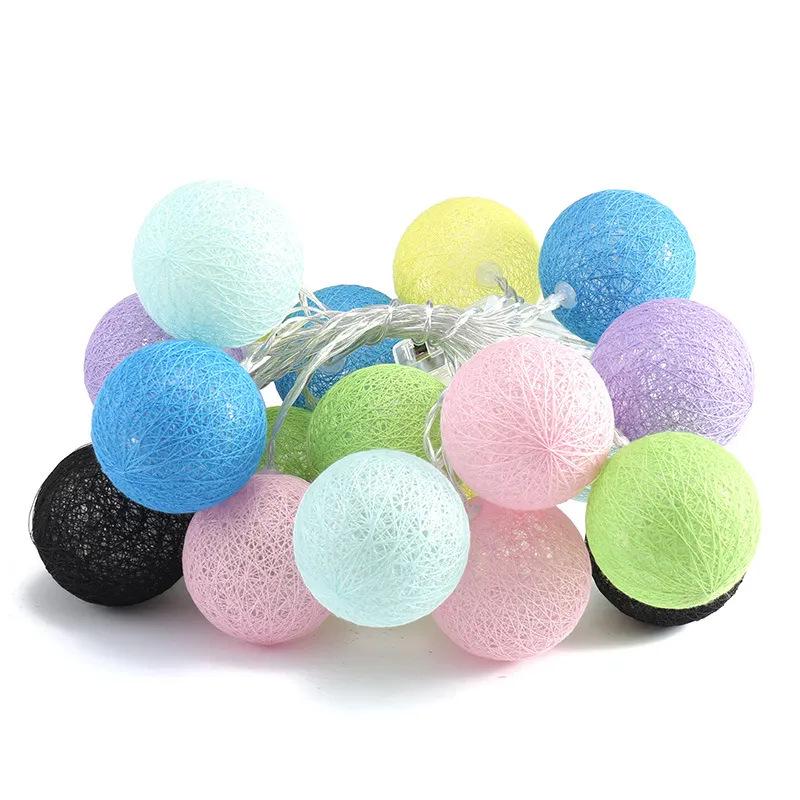 USB LED Cotton Ball String Lights for Holiday Room Decoration