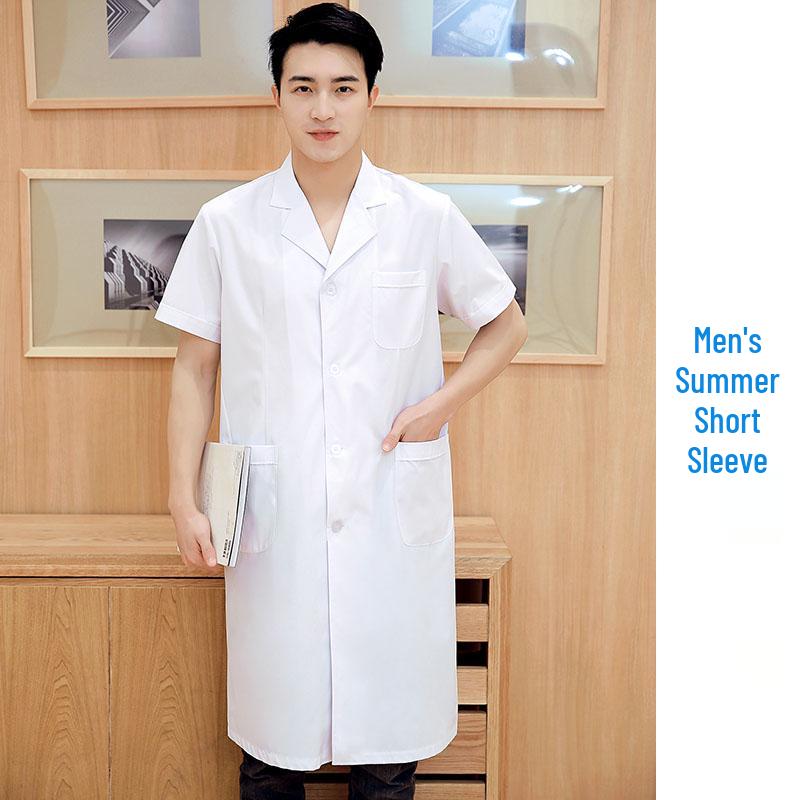 Damen Lang- und Kurzarm Weißer Kittel Arbeitskleidung für Ärzte und Krankenschwestern für den Sommer.