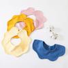 100% Cotton Baby Drool Bibs Soft Cloud 360° Wave Design Comfortable Drool Bandana for Infants Newborns