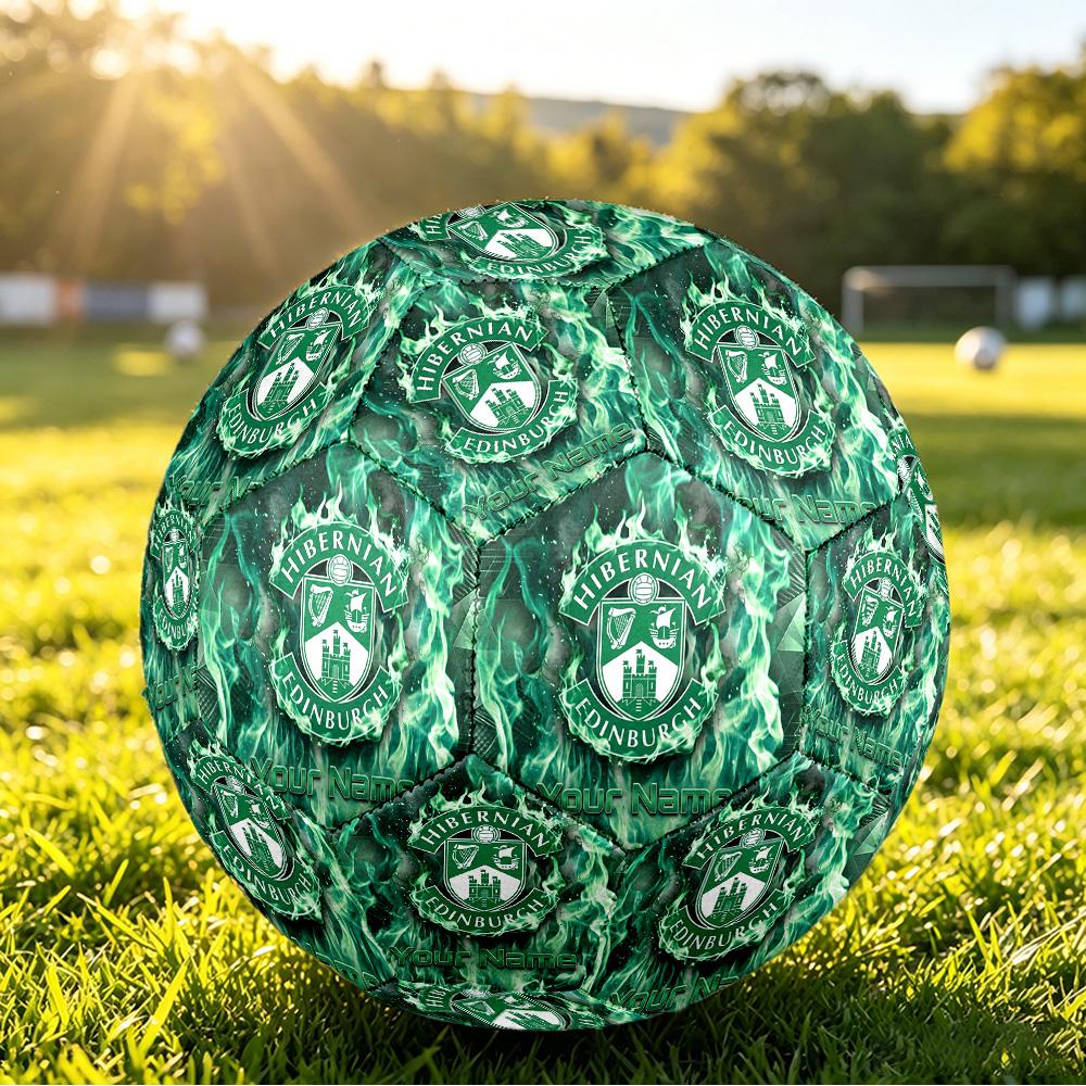 Personalized Size 5 Football Hibernian FC Pattern Outdoor Game Sports Ball Gift