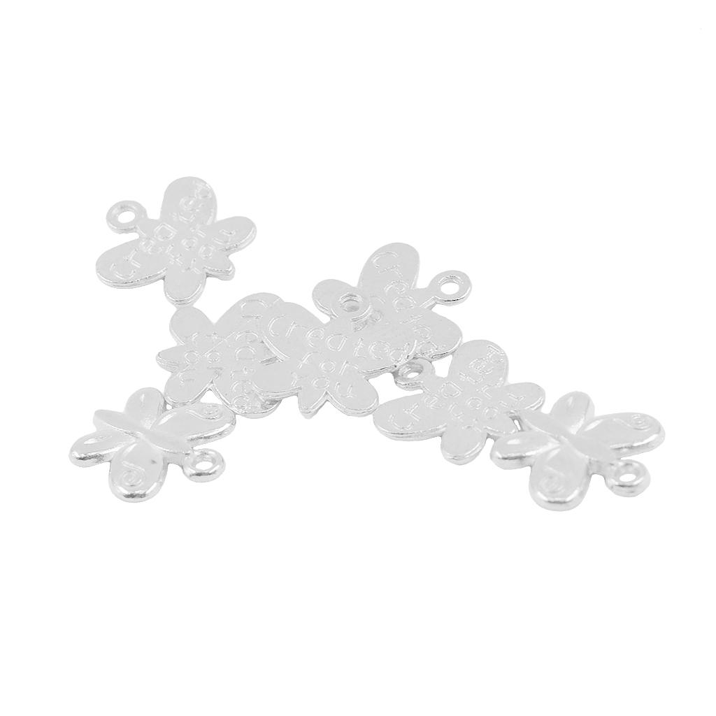 50Pieces Created for You Butterfly Charm Pendant DIY Jewelry Findings Silver