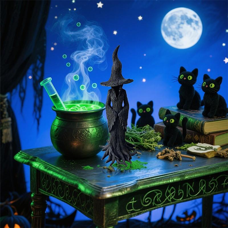 20/30 Witch Statue Retro Horror Desktop Home Decoration Gothic Ghost Witch Resin Decoration Halloween Party Decoration