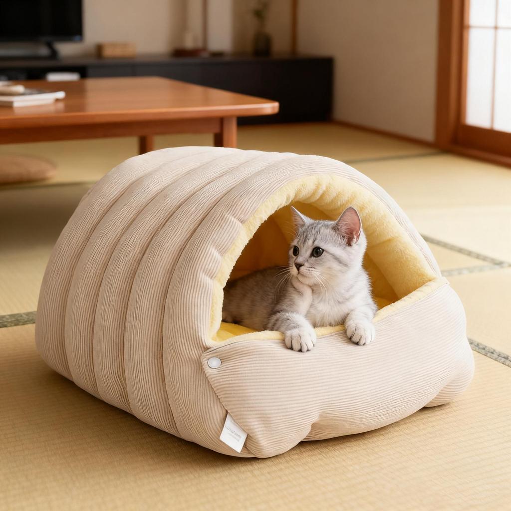 Four Seasons Washable Warm Cat & Dog Bed, Enclosed & Thickened, Suitable for Small to Medium Pets.