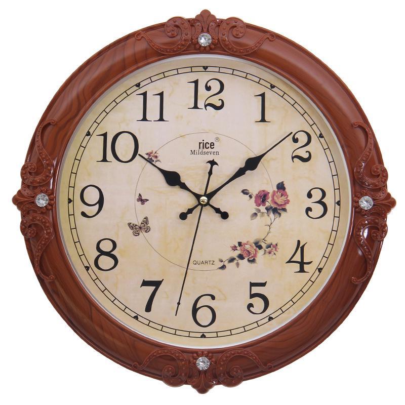 Настенные часы с бесшумным кварцевым механизмом в европейском стиле для гостиной