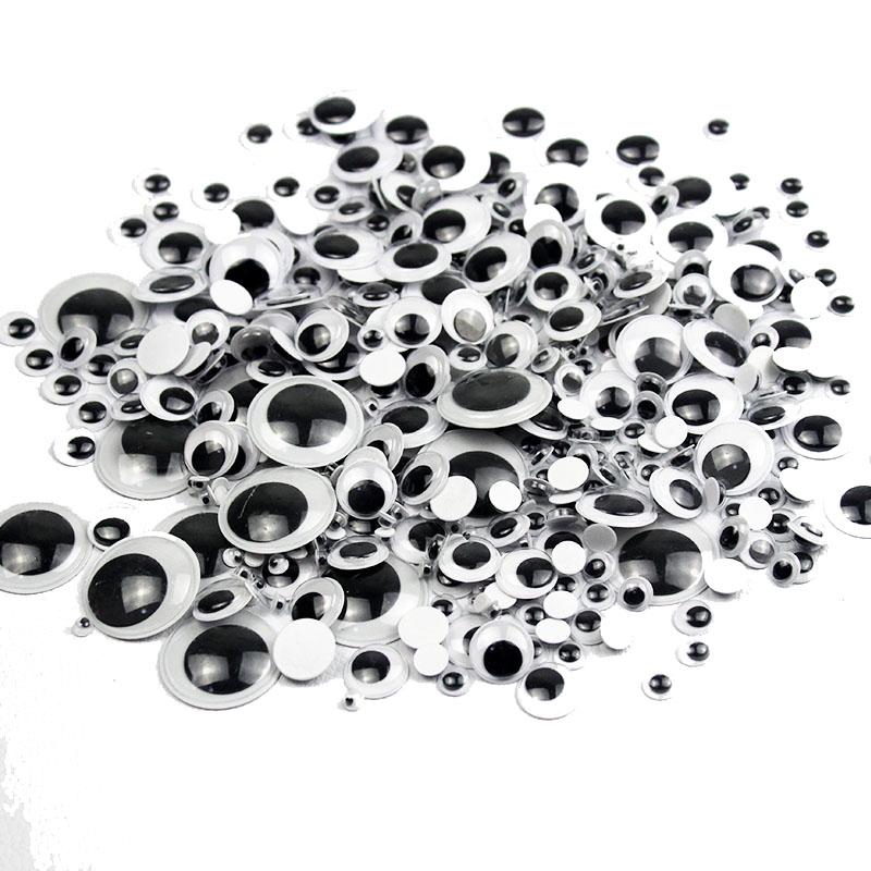 Adhesive Black & White Googly Eyes Assorted for DIY Crafts & Toy Accessories