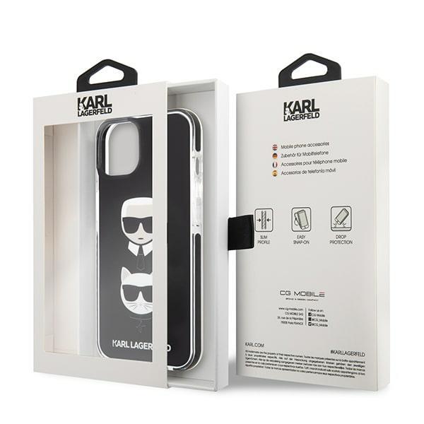 Etui do iPhone 13 mini Karl Lagerfeld Karl&Choupette Head Czarne