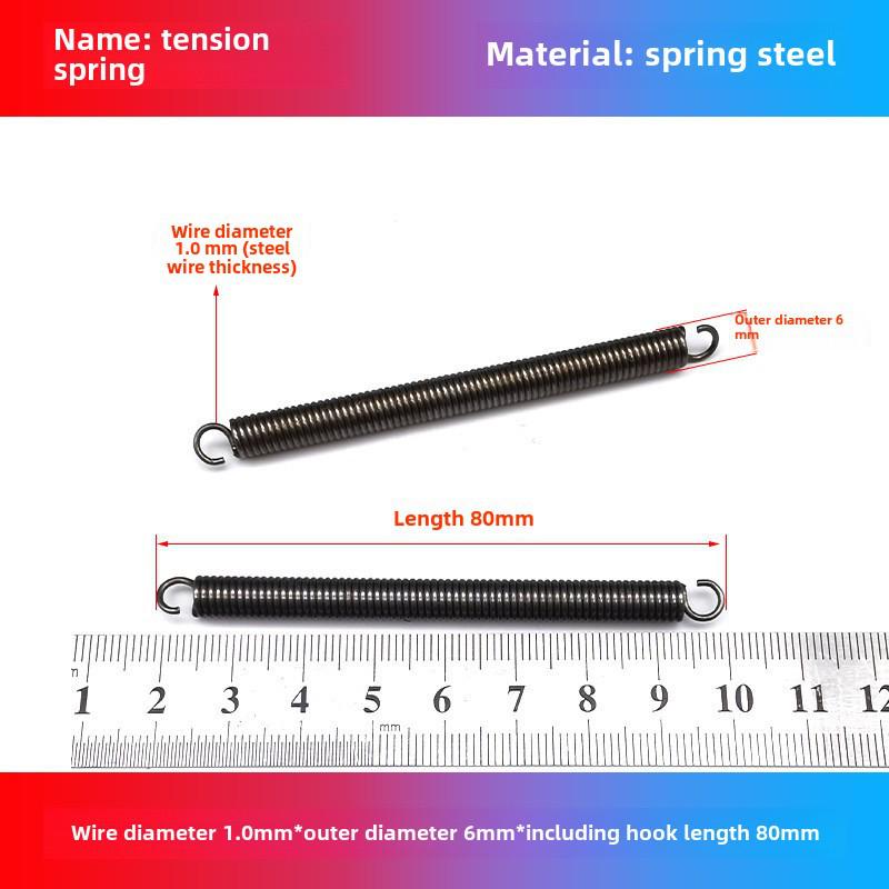 1.0mm Yellow Spring Steel Tension Spring with Hook Clamp for Mop Brake Binding Machine