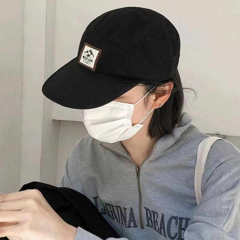 Washed Cotton Flat Brim Peaked Hat For Men Women Solid Color Snapback Sunscreen Baseball Caps Unisex Hip Hop Street Sports Hats