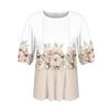 Women's Puff Short Sleeve Tunic Tops Pleated Neck Blouses Casual Loose Spring And Summer T-Shirts