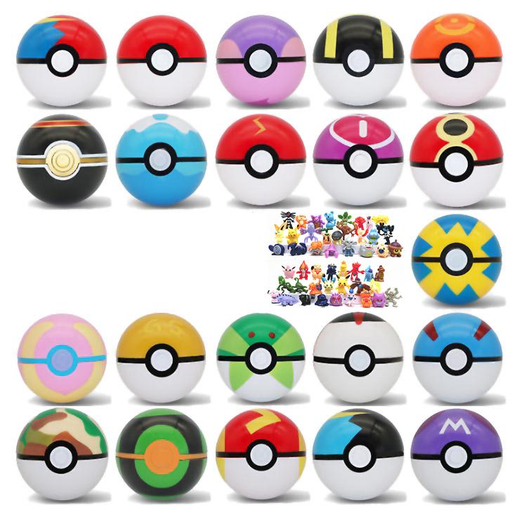 12PCS/set Toys Elf 2-3cm Anime Action 7Cm Pokeball Figures Toy Model Pikachu Dolls Children Christmas Gift