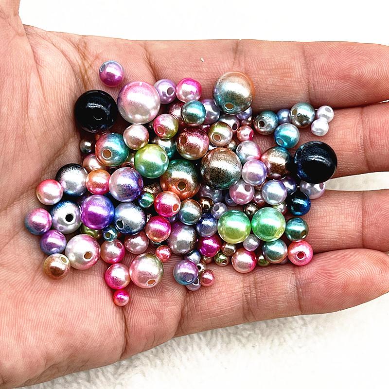 NEW 4/6/8/10mm Round Acrylic Pearl Beads Loose Spacer Beads for Jewelry Making DIY Necklace Bracelet Accessories