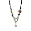 Keramikperle Wassertropfen Anhänger Choker Verstellbare Größe Böhmisches Halsband Damen