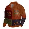 Men's Halloween Printed Corduroy Button Shirt