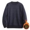 Men S Round Neck Fleece Pullover Knit Sweater Loose Fit Winter Inner Wear