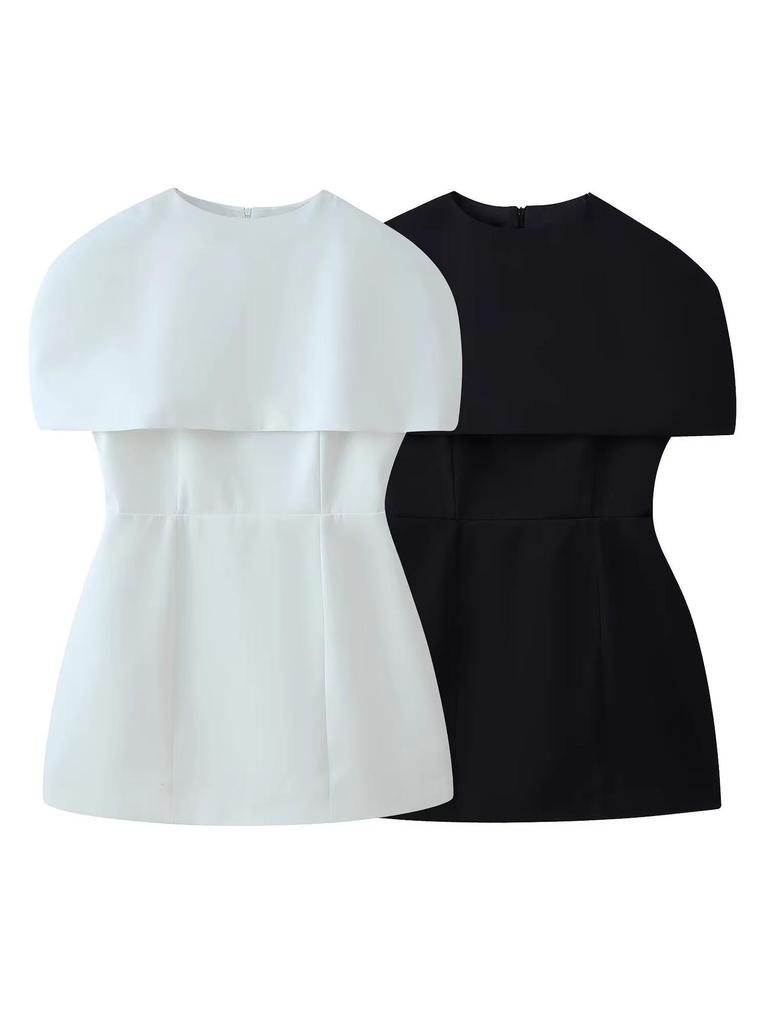 2025 A/W Chic Women's Detachable Shawl Dress with Waist-cinching Design