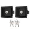 2 Pcs Replacement Lock Carbon Steel RV Handle Latch Black With Keys Toolbox Cabinet Lock Zinc Alloy RV Door Lock Trailers