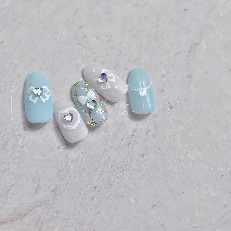 Bright Crystal Nail Art Stickers Retro Nail Sticker Love Necklace Stickers DIY Creative Decoration
