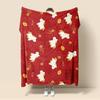 New Year Horse Year Blanket Red Sofa Throw Winter Thick Soft Cover for Office Home Gift