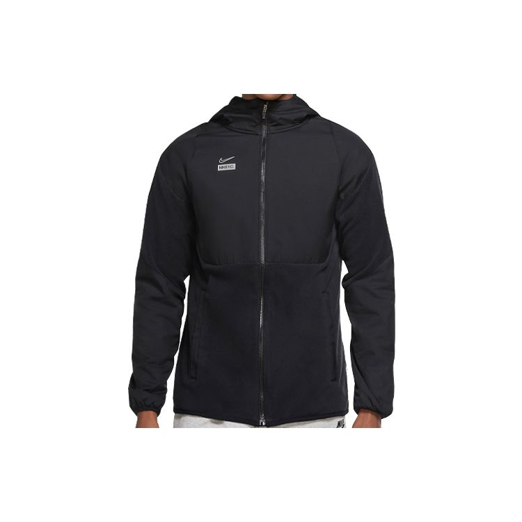 Nike Large Logo Long Sleeve Zip Hoodie Jacket Men Tops Black CT2511-010