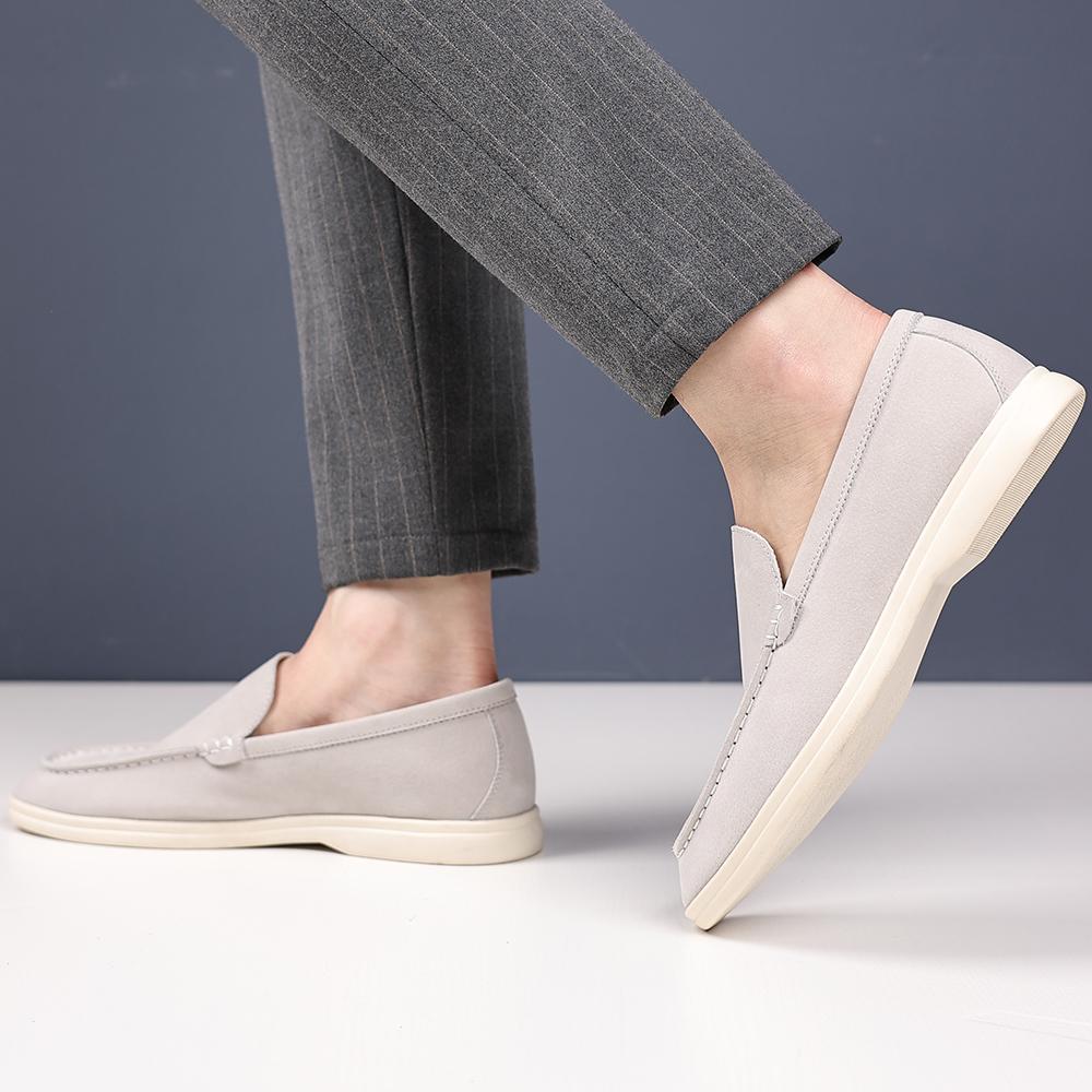 Fashion Breathable Male Walking Shoes Luxury Brand Men's Suede Loafers Casual Slip-On Dress Shoes All-match Comfortable Flat for Men