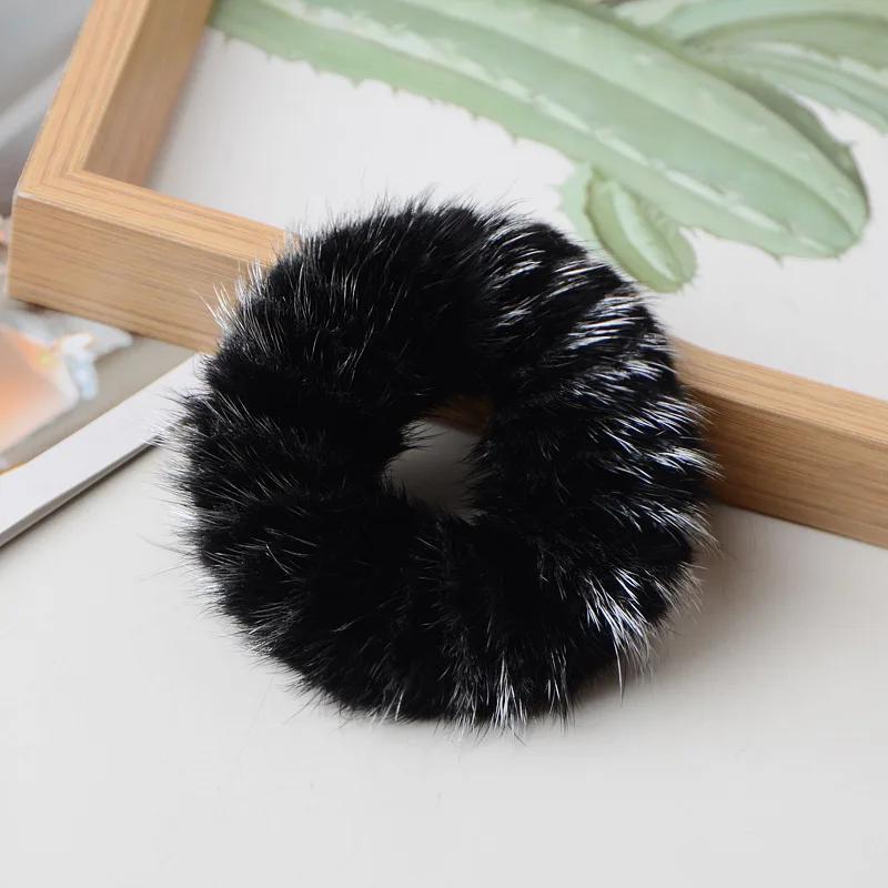 Haarband 100% Echtes Nerzhaar Seil Haargummi Seil Pferdeschwanz Schwanz Streifen Handgelenkband Vintage Elastisch Kopfschmuck Haarband