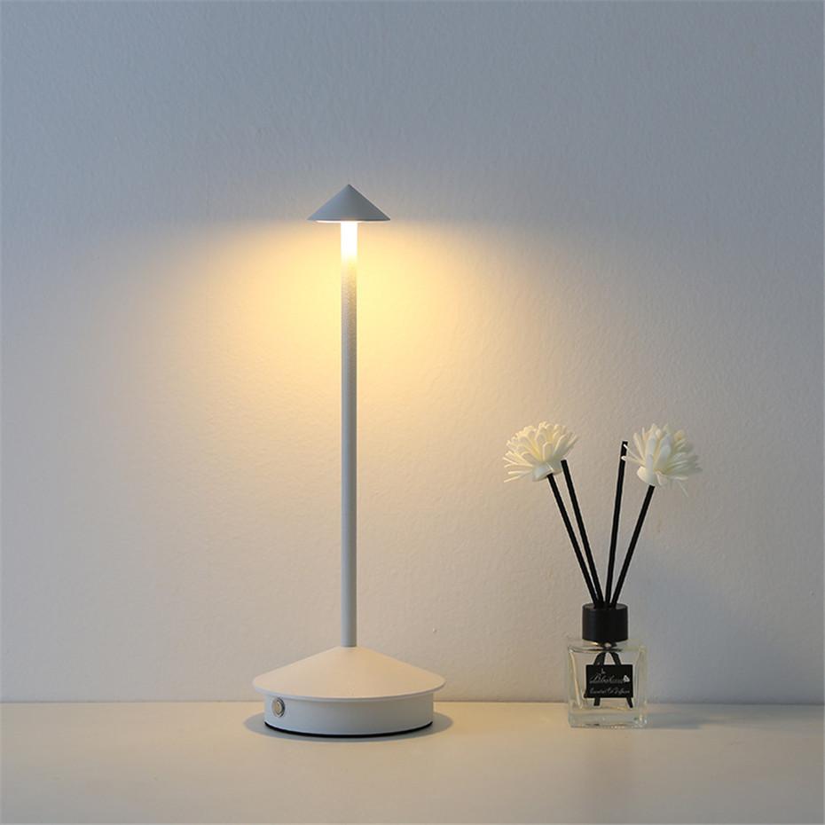 

Led Vintage USB Rechargeable Table Lamp Dimmable For Bedroom Living Room Dining Room Decor Touch Desk Lamp білий