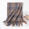 Womens Thickened Houndstooth Scarf With Contrast Colors Warm Winter Wrap Daily Wear Office Style