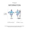 copper Blue purple Glazed Oriole Tail Flower Earring Zircon Hoop Earring for Women Fashion Girl Party Jewellery Gifts