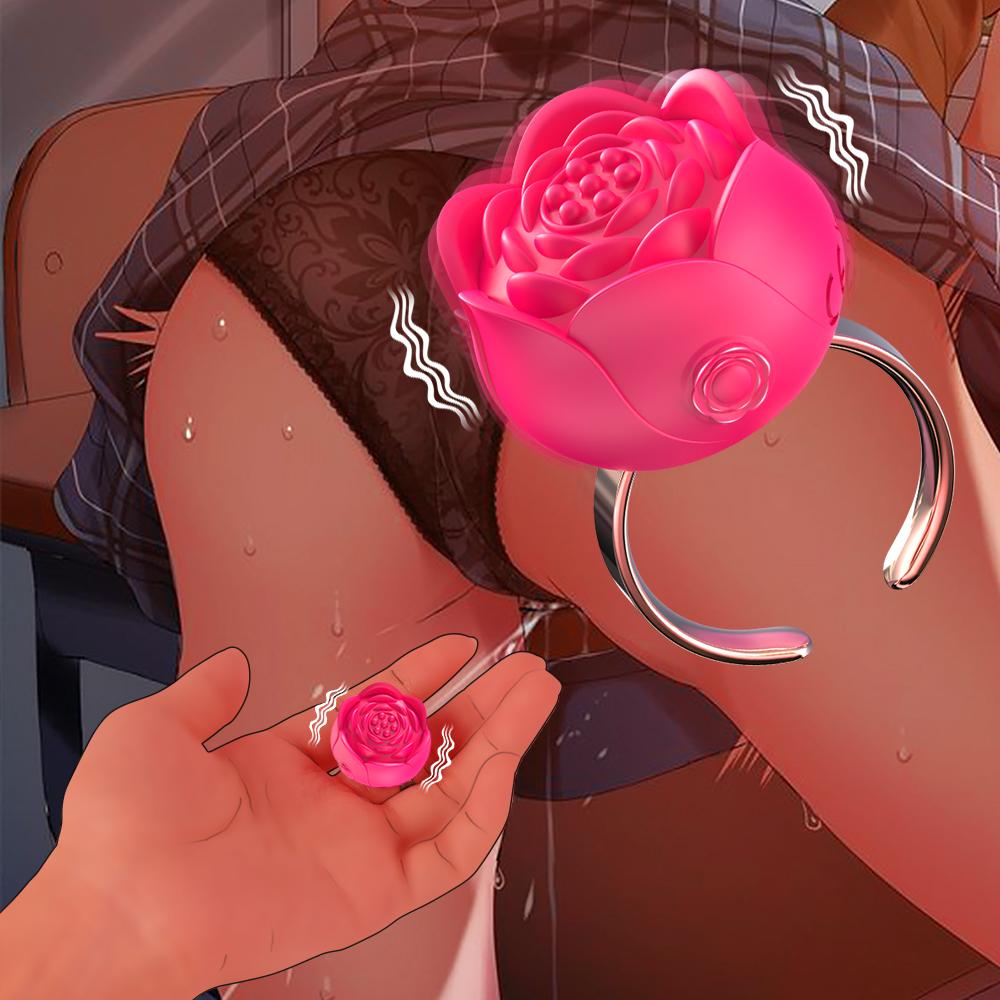 FairyKiss Rose Finger Ring Vibrator for Women Mini Clitoris Nipple Stimulator 10 Vibration Modes Adult Tease Sex Toys Massager