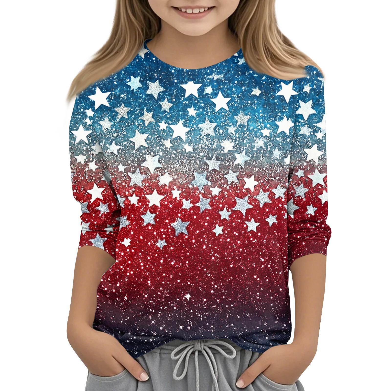 

Children s Fashion Printed Round Neck Three-quarter Sleeve Top Casual T-shirt 140 винний