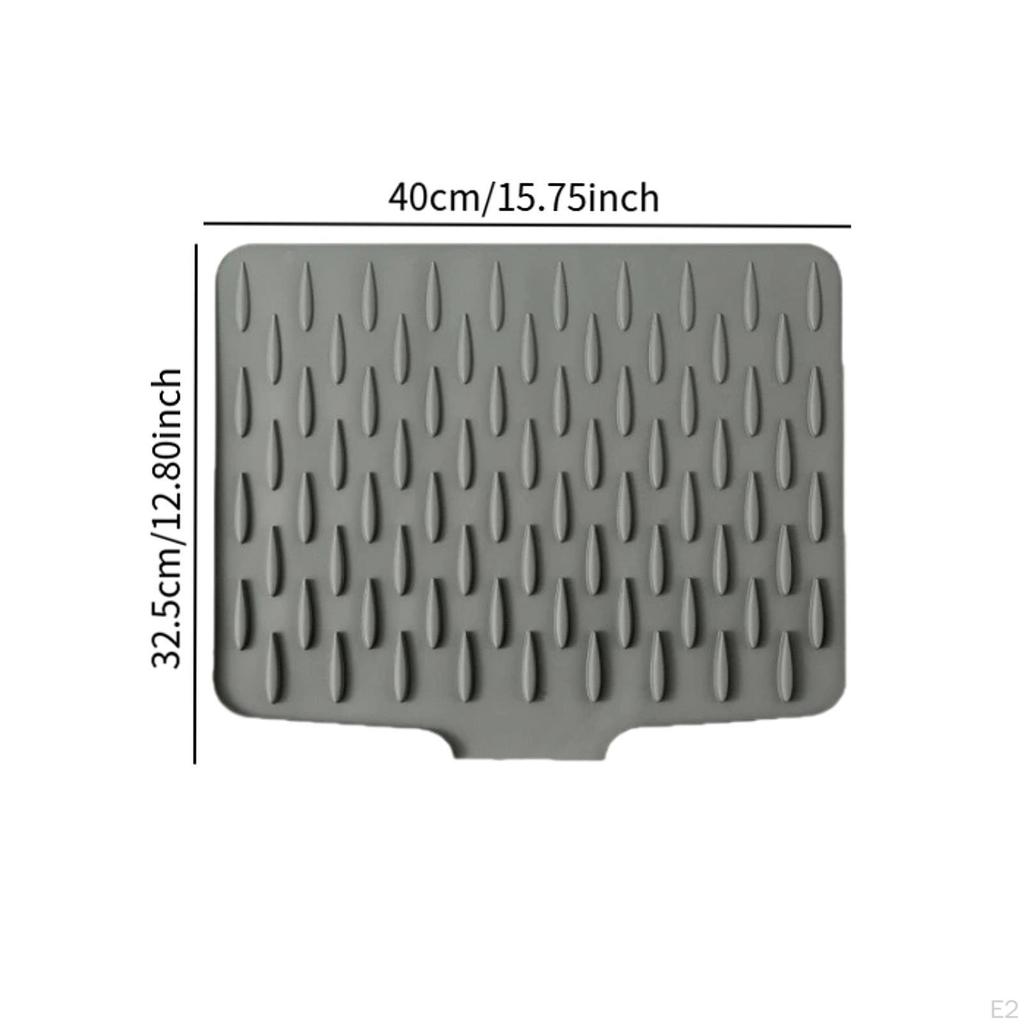Dish Drying Mat Silicone Pad for Kitchen Surface with Drainage