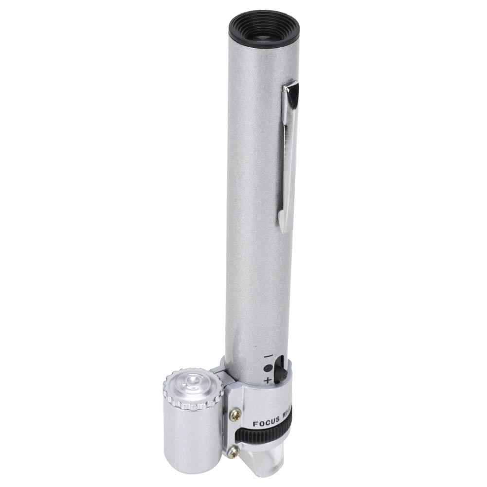 100X Pen Type Adjustable Focusing Portable LED Microscope Mini Magnifier Magnifying Tool