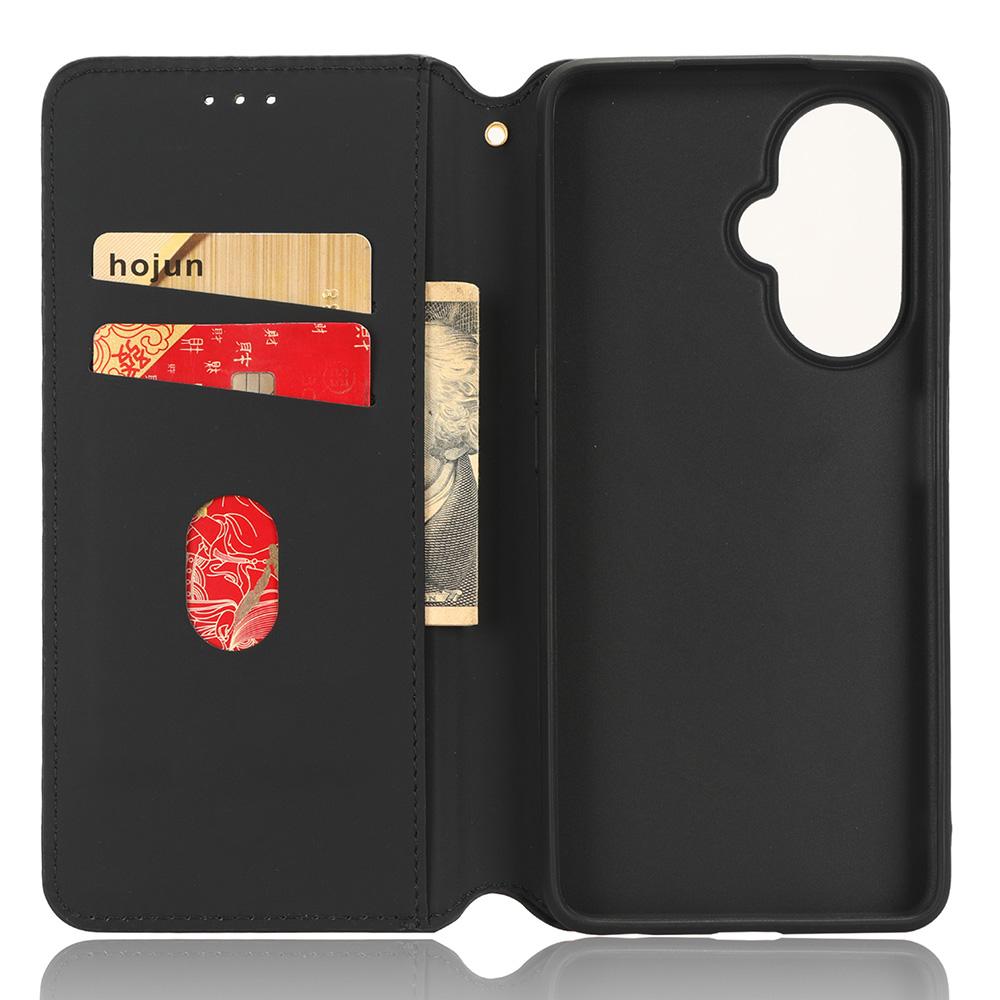 For OnePlus Nord CE 3 Lite 5G/Nord N30 5G Leather Phone Cover Stand Imprinted Rhombus Pattern Phone Wallet Case