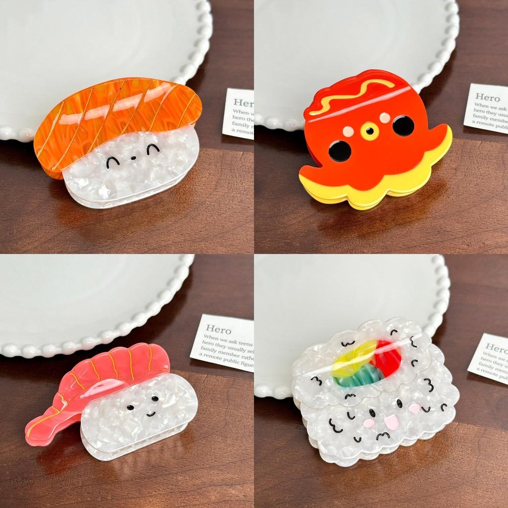 And Sweet Charming Sushi Hair Claw Colorful Acetate Clip Handcrafted For Girls Stylish