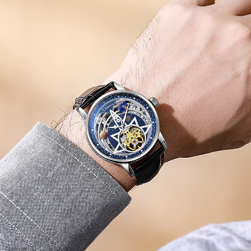 Najlepsza Marka Luksusowa Moda Biznesowa Męskie Zegarki Automatyczny Mechanizm Zegarki Mechaniczne Wodoodporny Luminous Tourbillon Zegarek na Rękę
