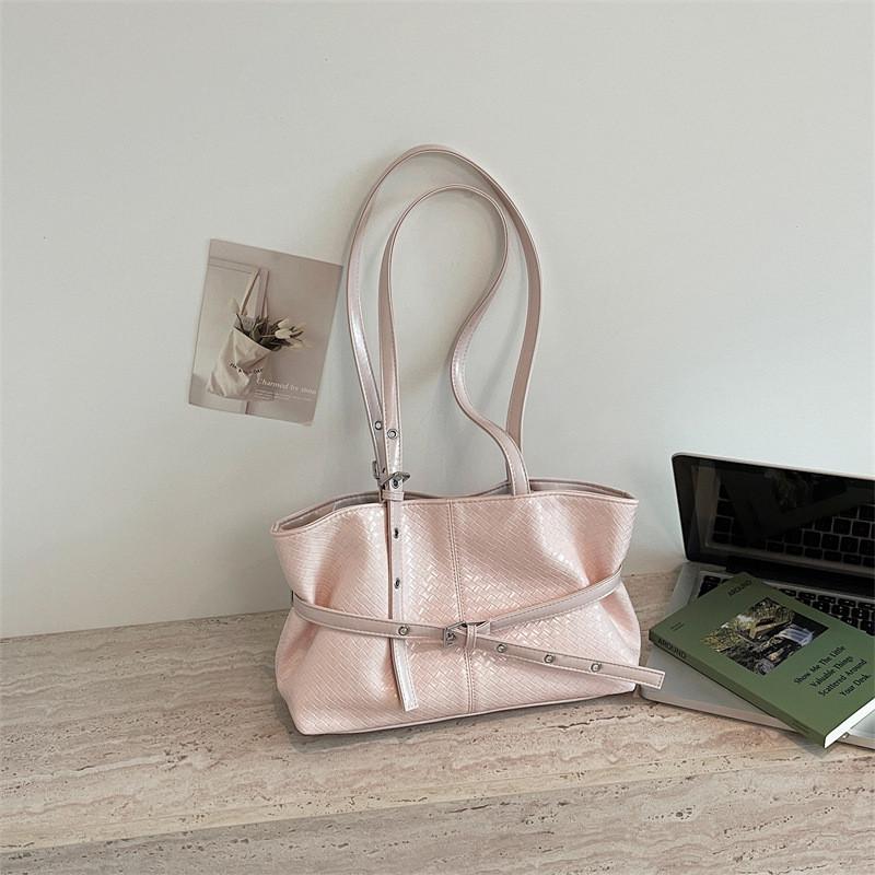 IELGY Fashion Commuter Pink Shoulder Bucket Bag Casual Portable Tote Bag